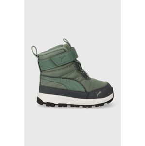 Dětské zimní boty Puma Evolve Boot AC+ Inf zelená barva