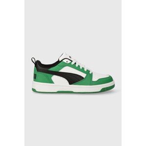 Dětské sneakers boty Puma Rebound V6 Lo Jr zelená barva