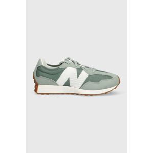 Sneakers boty New Balance GS327MS zelená barva