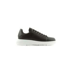 Kožené sneakers boty Emporio Armani černá barva, X4X635 XN889 K001