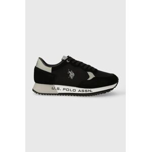 Sneakers boty U.S. Polo Assn. CLEEF černá barva, CLEEF005M/CSY1