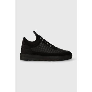 Kožené sneakers boty Filling Pieces Low Top Quilted černá barva, 10100151861