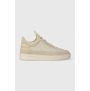 Kožené sneakers boty Filling Pieces Low Top Quilted béžová barva, 10100151919