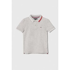 Dětská bavlněná polokošile Tommy Hilfiger šedá barva