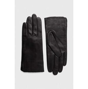 Kožené rukavice By Malene Birger dámské, černá barva