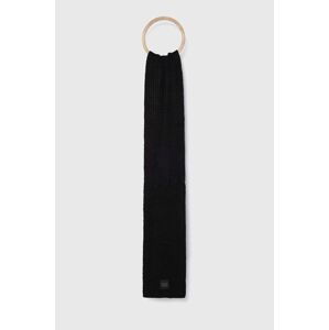 Šátek z vlněné směsi UGG černá barva, hladký