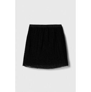 Dětská sukně Tommy Hilfiger černá barva, mini, áčková