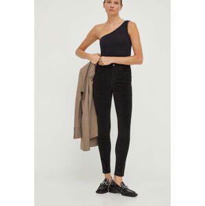 Manšestr Levi's 721 HIGH RISE SKINNY černá barva, high waist