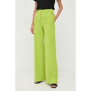Kalhoty Pinko dámské, zelená barva, široké, high waist