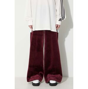 Tepláky adidas Originals Velvet Pant Maroon vínová barva, hladké, IL5744