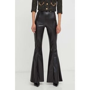 Kalhoty Elisabetta Franchi dámské, černá barva, zvony, high waist