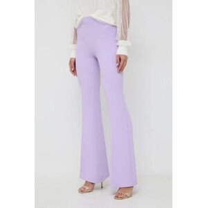 Kalhoty Twinset dámské, fialová barva, zvony, high waist