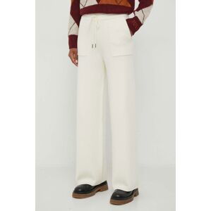 Kalhoty Pepe Jeans dámské, béžová barva, široké, high waist