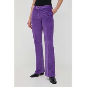 Manšestr Twinset fialová barva, high waist