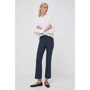 Kalhoty MAX&Co. Ortensia dámské, tmavomodrá barva, jednoduché, medium waist