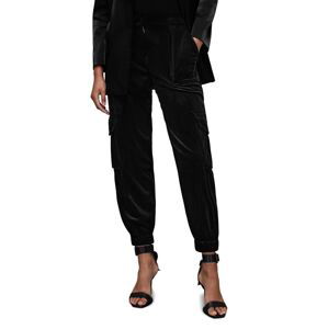 Kalhoty AllSaints Frieda dámské, černá barva, kapsáče, medium waist