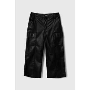 Dětské kalhoty Sisley černá barva, hladké