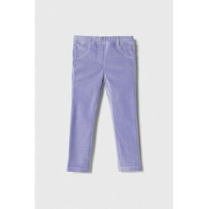 Dětské kalhoty United Colors of Benetton fialová barva, hladké