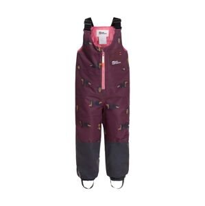 Dětské zimní sportovní kalhoty Jack Wolfskin GLEEL 2L INS PRINT BIB vínová barva