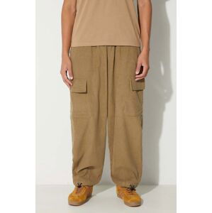 Kalhoty Universal Works Loose Cargo Pant pánské, béžová barva, ve střihu cargo, 29148