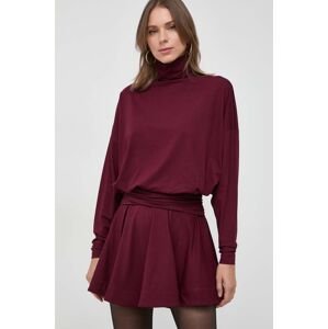Šaty Pinko vínová barva, mini, oversize