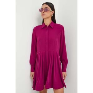 Šaty Pinko fialová barva, mini, oversize