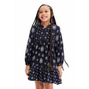 Dívčí šaty Desigual 23WGVW05 DRESS LONG SLEEVE černá barva, mini