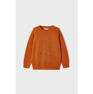 Dětský svetr s příměsí vlny Mayoral oranžová barva, lehký