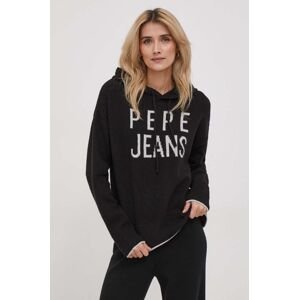 Vlněný svetr Pepe Jeans Damaris dámský, černá barva, lehký