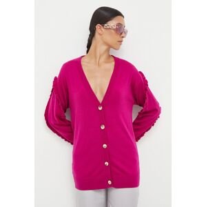 Vlněný svetr Pinko fialová barva, lehký