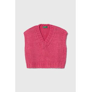 Vesta s příměsí vlny United Colors of Benetton růžová barva