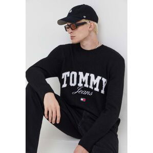 Svetr Tommy Jeans pánský, černá barva