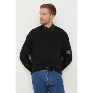 Vlněný svetr Calvin Klein Jeans pánský, černá barva, lehký