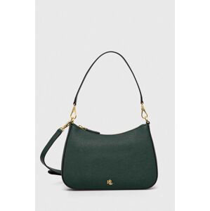 Kožená kabelka Lauren Ralph Lauren zelená barva