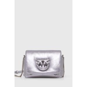 Kožená kabelka Pinko stříbrná barva, 101584.A0F8