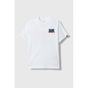 Dětské bavlněné tričko Vans PIZZA FACE SS VN00089UWHT1 bílá barva, s potiskem