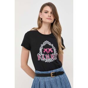 Bavlněné tričko Pinko černá barva, 100355.A13O