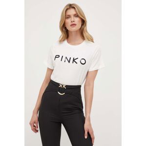 Bavlněné tričko Pinko béžová barva, 101752.A150