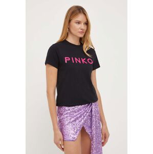 Bavlněné tričko Pinko černá barva, 101752.A150