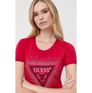 Tričko Guess červená barva