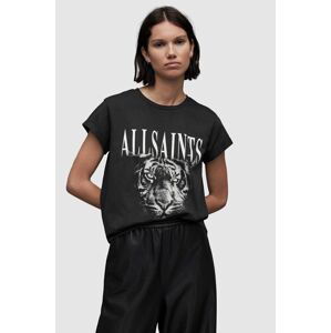 Bavlněné tričko AllSaints TRINITY ANNA TEE černá barva
