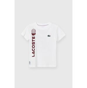 Dětské tričko Lacoste bílá barva, s potiskem