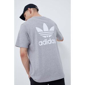 Bavlněné tričko adidas Originals šedá barva, s aplikací