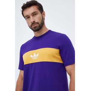 Bavlněné tričko adidas Originals fialová barva