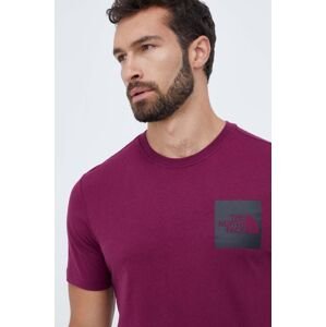 Bavlněné tričko The North Face fialová barva
