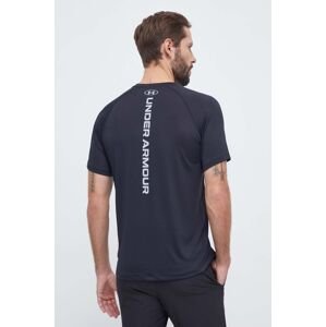 Tréninkové tričko Under Armour Tech černá barva, s potiskem