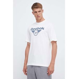 Bavlněné tričko Reebok Classic Basketball béžová barva, s potiskem