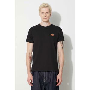 Bavlněné tričko Alpha Industries Basic T Small Logo černá barva, 188505.477