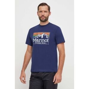 Sportovní tričko Marmot MMW Gradient tmavomodrá barva, s potiskem