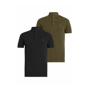 Bavlněné polo tričko AllSaints Reform 2-pack černá barva